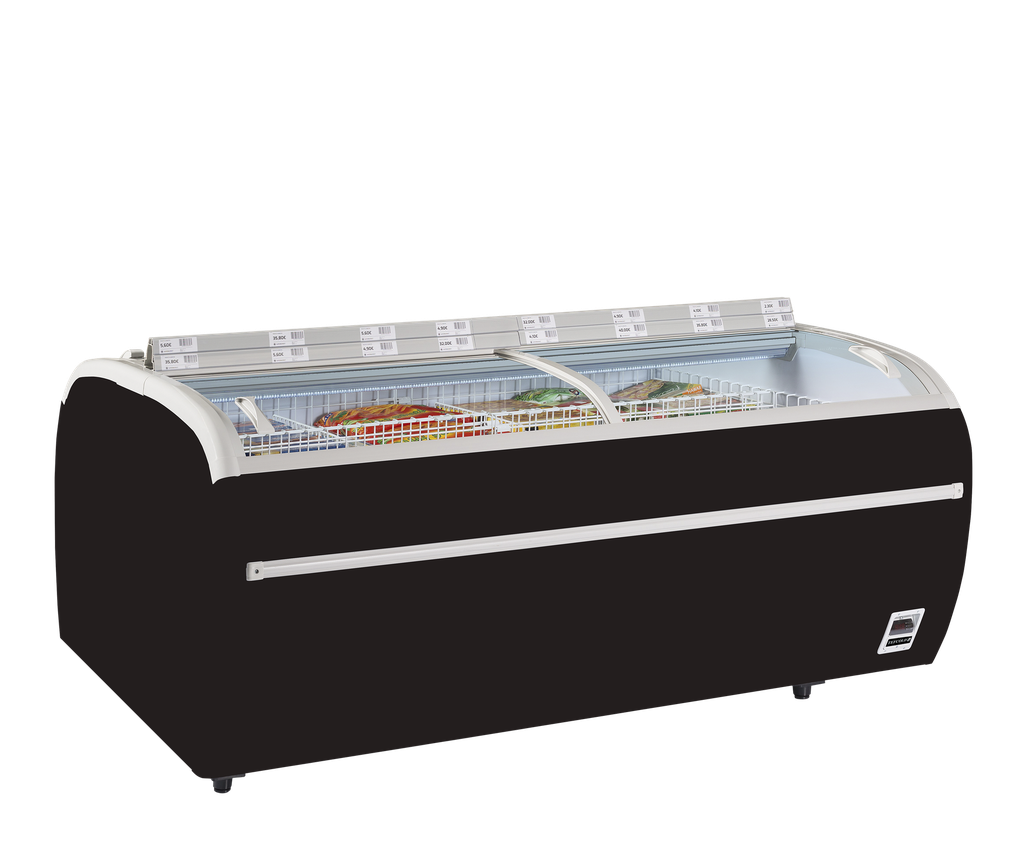Réfrigérateur / congélateur de supermarché noir TWIN 220B-CF