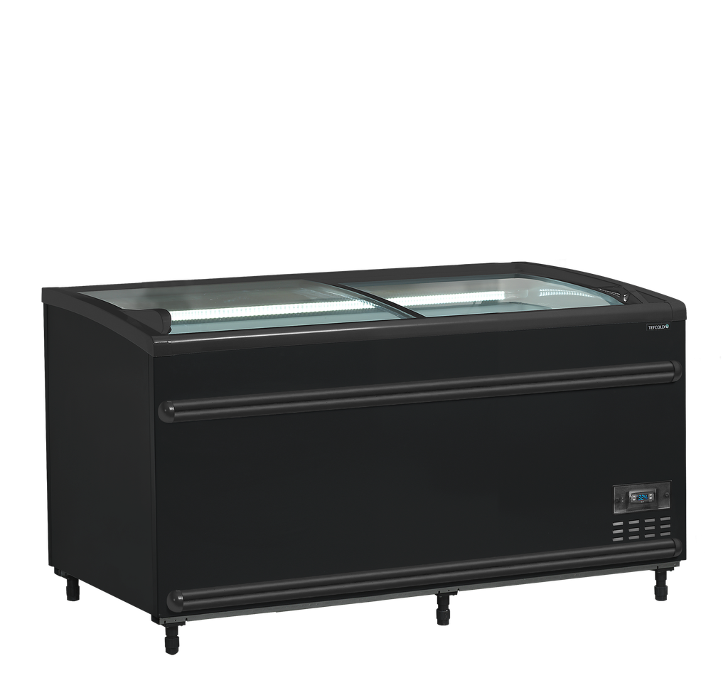 Réfrigérateur / congélateur de supermarché noir SFI145B-CF VS