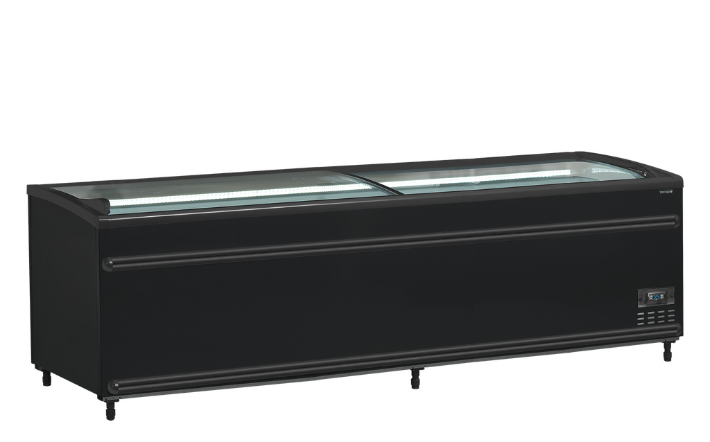 Réfrigérateur / congélateur de supermarché noir SFI250B-CF VS