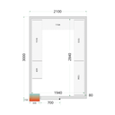 Panneaux de chambre froide 80 mm CR 210x300x220