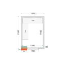 Panneaux de chambre froide 80 mm - sans plancher CR 150x210x212 NF