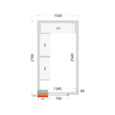 Panneaux de chambre froide 80 mm - sans plancher CR 150x270x212 NF