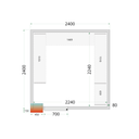 Panneaux de chambre froide 80 mm - sans plancher CR 240x240x212 NF