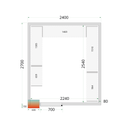 Panneaux de chambre froide 80 mm - sans plancher CR 240x270x212 NF