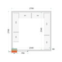 Panneaux de chambre froide 80 mm - sans plancher CR 270x270x212 NF