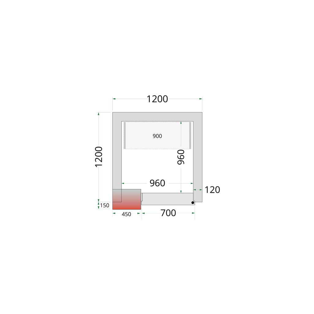 Panneaux de chambre congélation 120 mm CR 120x120x220