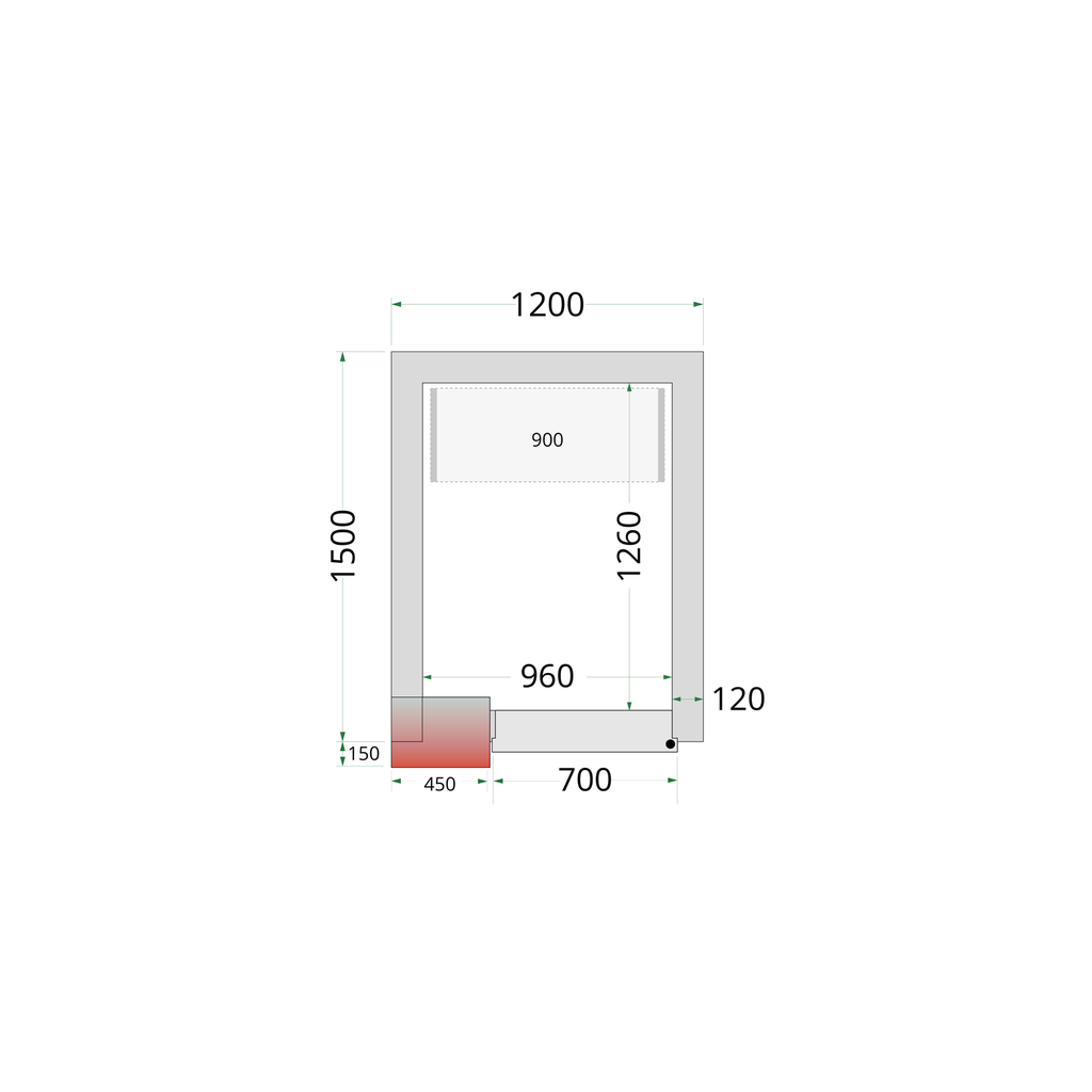 Panneaux de chambre congélation 120 mm CR 120x150x220
