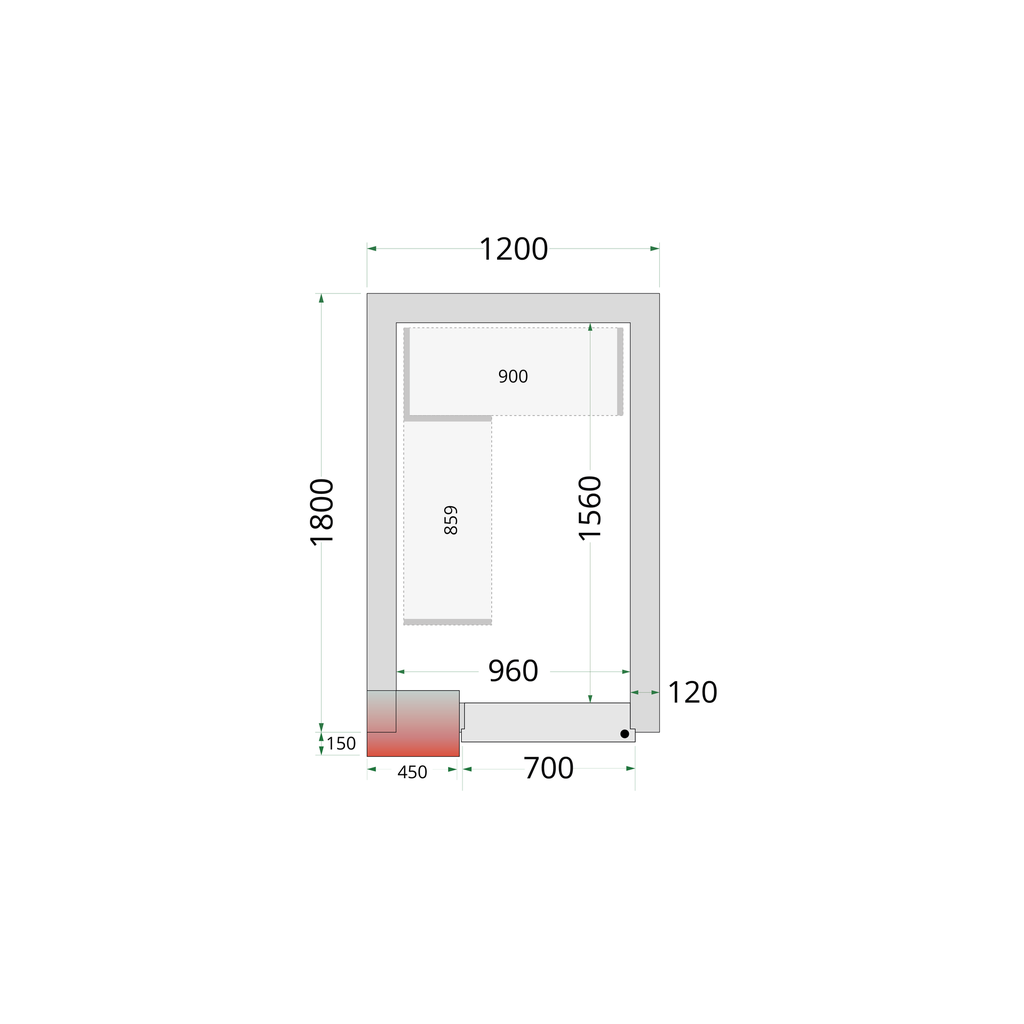 Panneaux de chambre congélation 120 mm CR 120x180x220