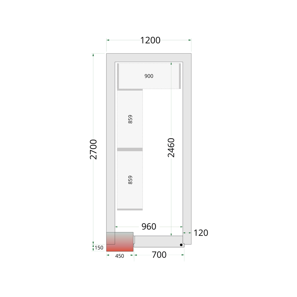 Panneaux de chambre congélation 120 mm CR 120x270x220
