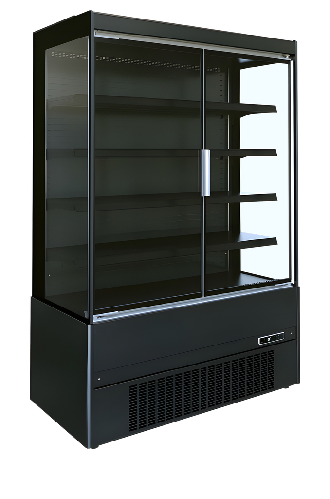 Vitr. réfrig. libre service noir portes vitr. MCB200H (ECRON BK)