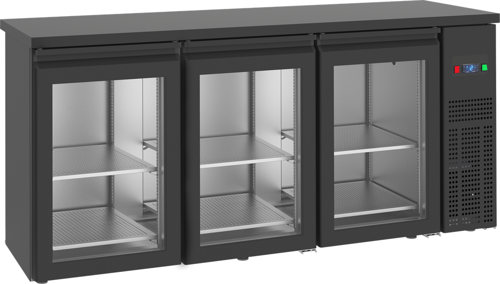 Arrière de bar traversant noir - 3 portes FGB194 DDG