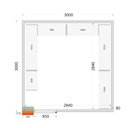 Panneaux de chambre froide 80 mm CR 300x300x220 WD