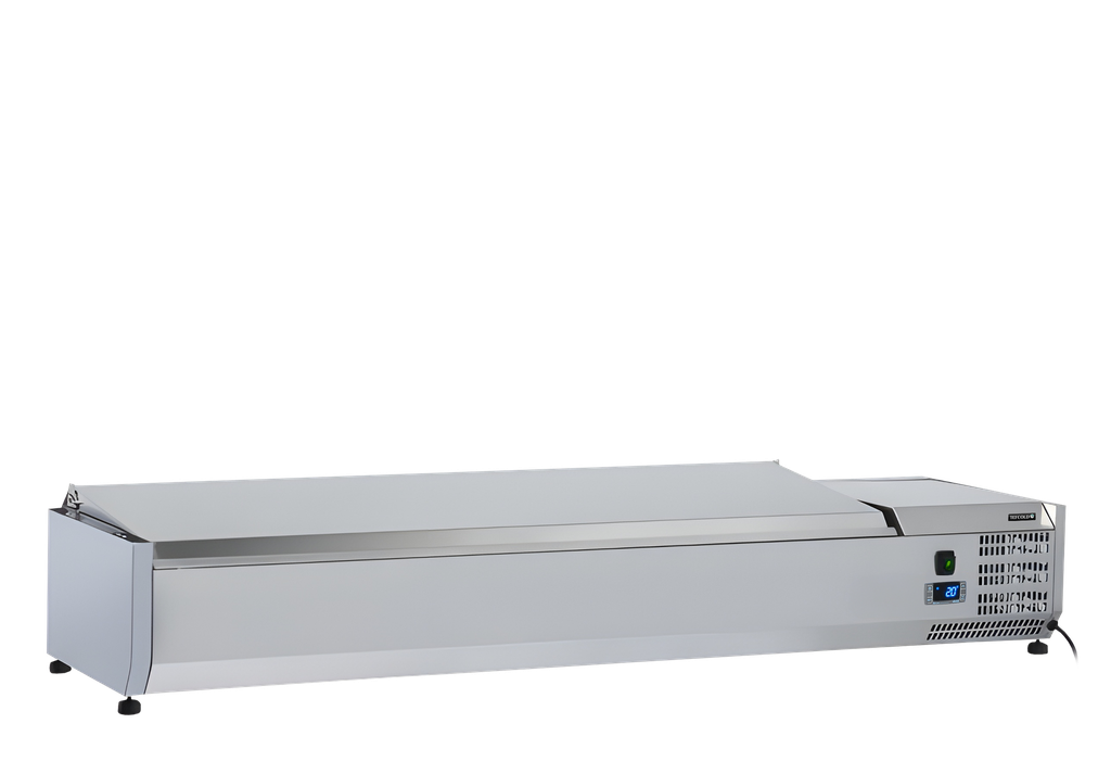 Vitrine à poser réfrigérée pour bacs GN1/4 VRX1400(330) INOX