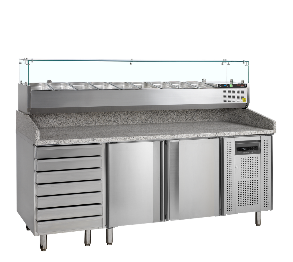 Table à pizza avec module pour garniture PT1310 + GVC38-200