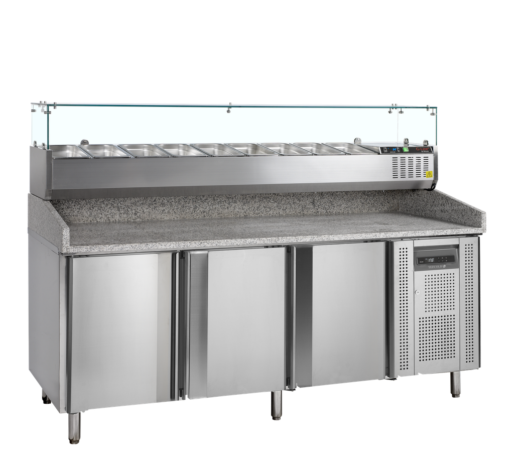 Table à pizza avec module pour garniture PT1300 + GVC38-200