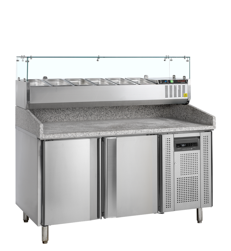 Table à pizza avec module pour garniture PT1200 + GVC38-150