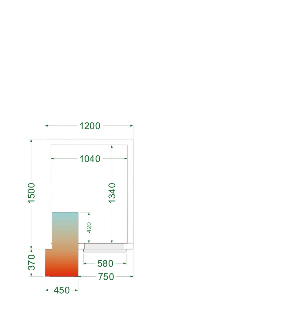 Chambre froide (Complet avec monobloc) CRPF1215