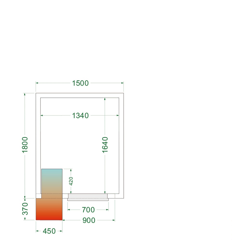 Chambre froide (Complet avec monobloc) CRPF1518