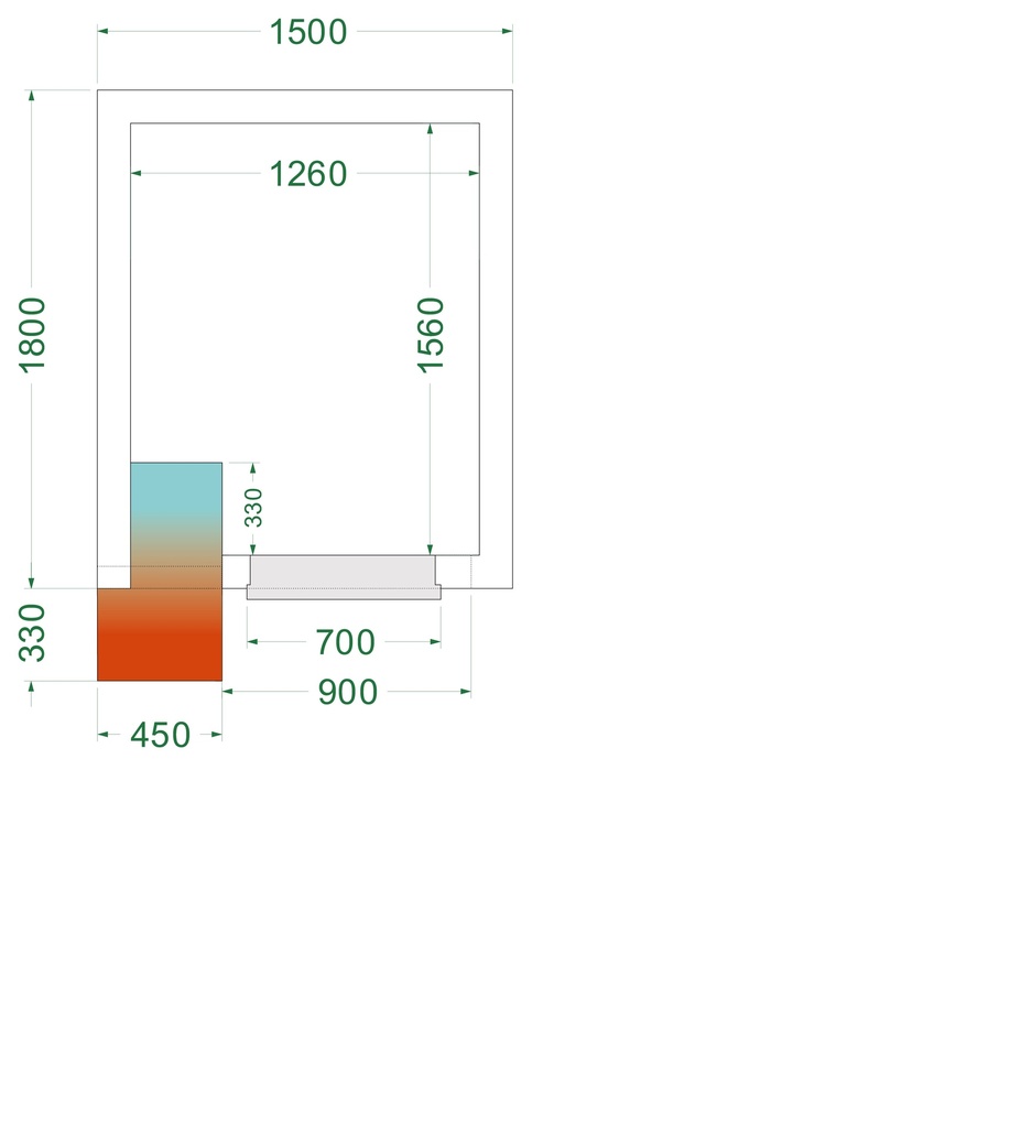 Chambre froide négative  (Complet avec monobloc) CRNF1518