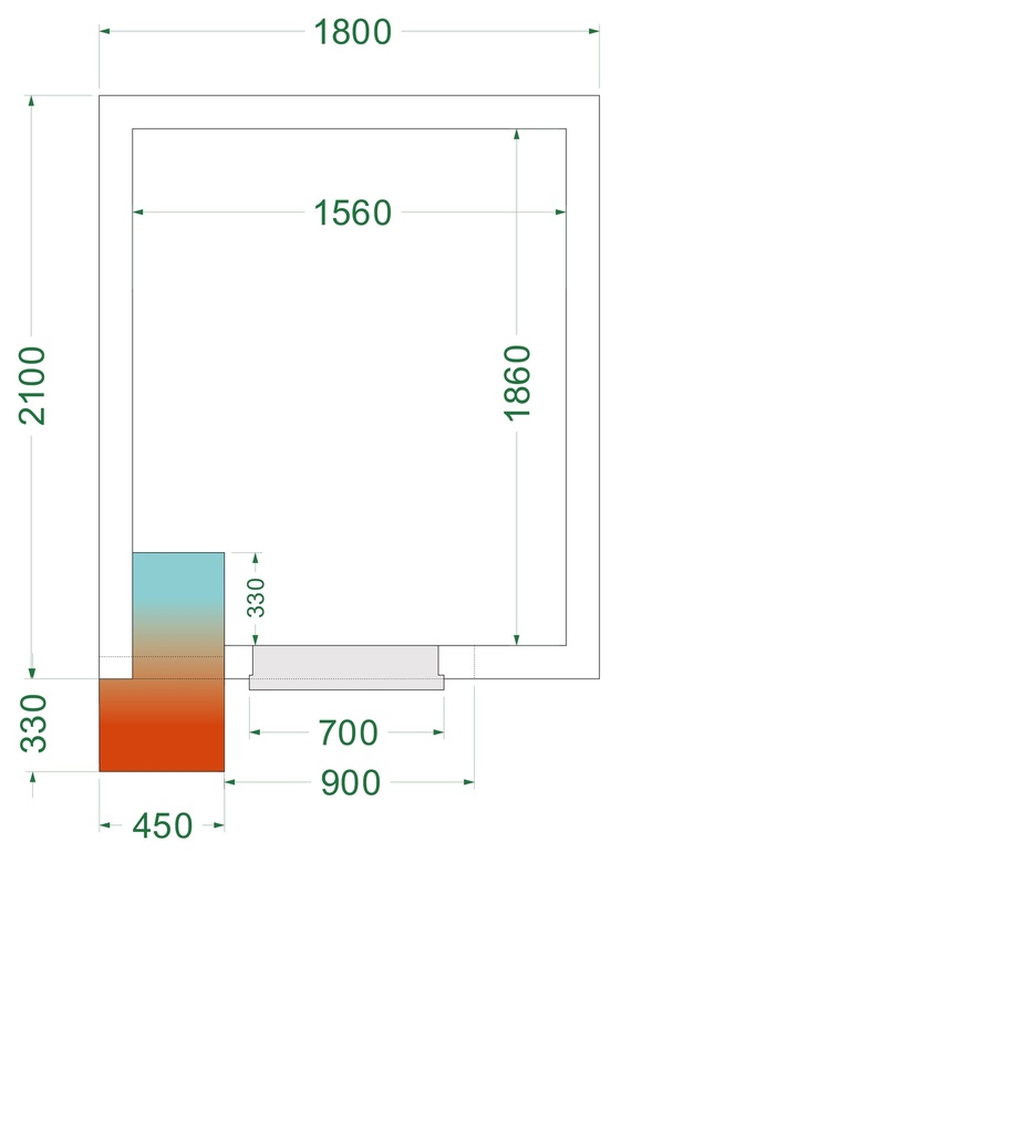 Chambre froide négative  (Complet avec monobloc) CRNF1821
