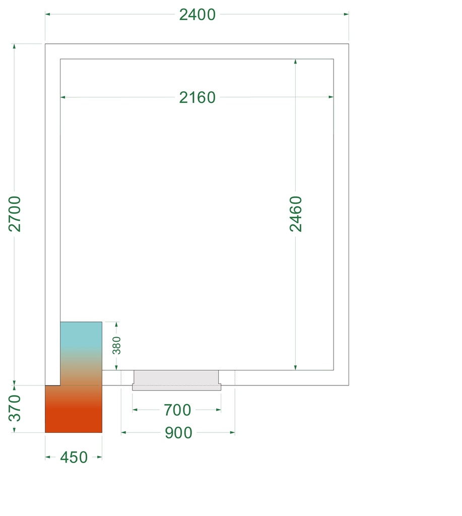 Chambre froide négative  (Complet avec monobloc) CRNF2427