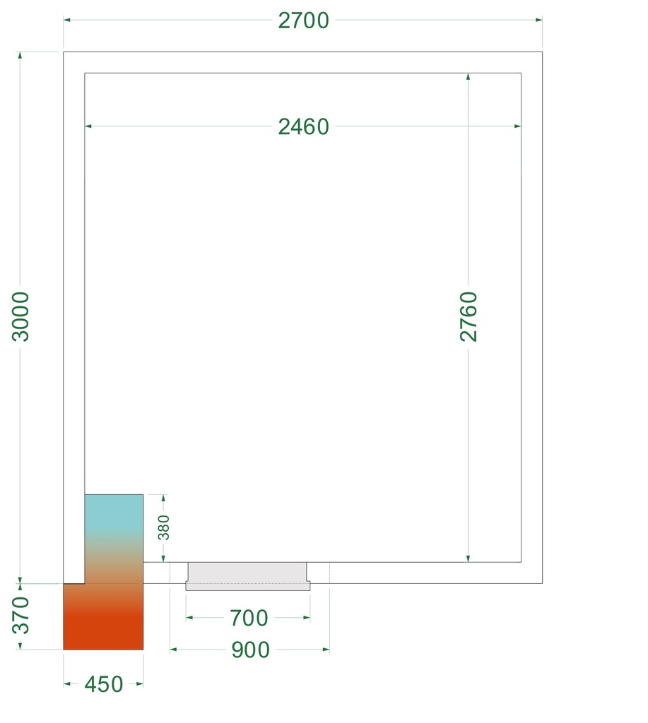 Chambre froide négative  (Complet avec monobloc) CRNF2730