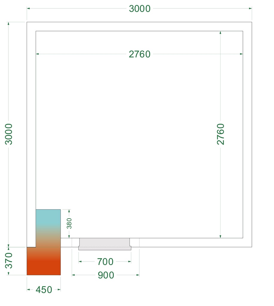 Chambre froide négative  (Complet avec monobloc) CRNF3030