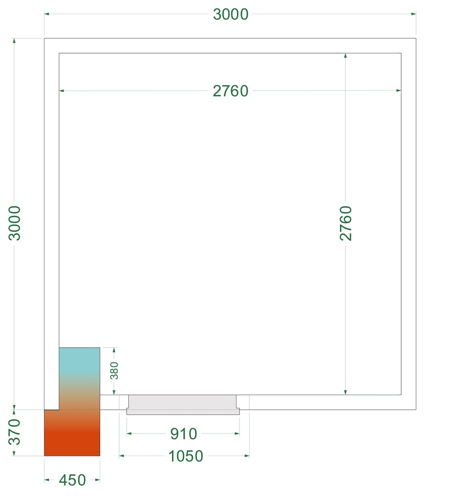 Chambre froide négative  (Complet avec monobloc) CRNF3030WD