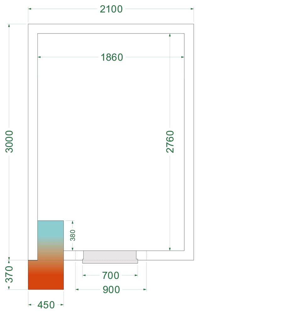 Chambre froide négative  (Complet avec monobloc) CRNF2130