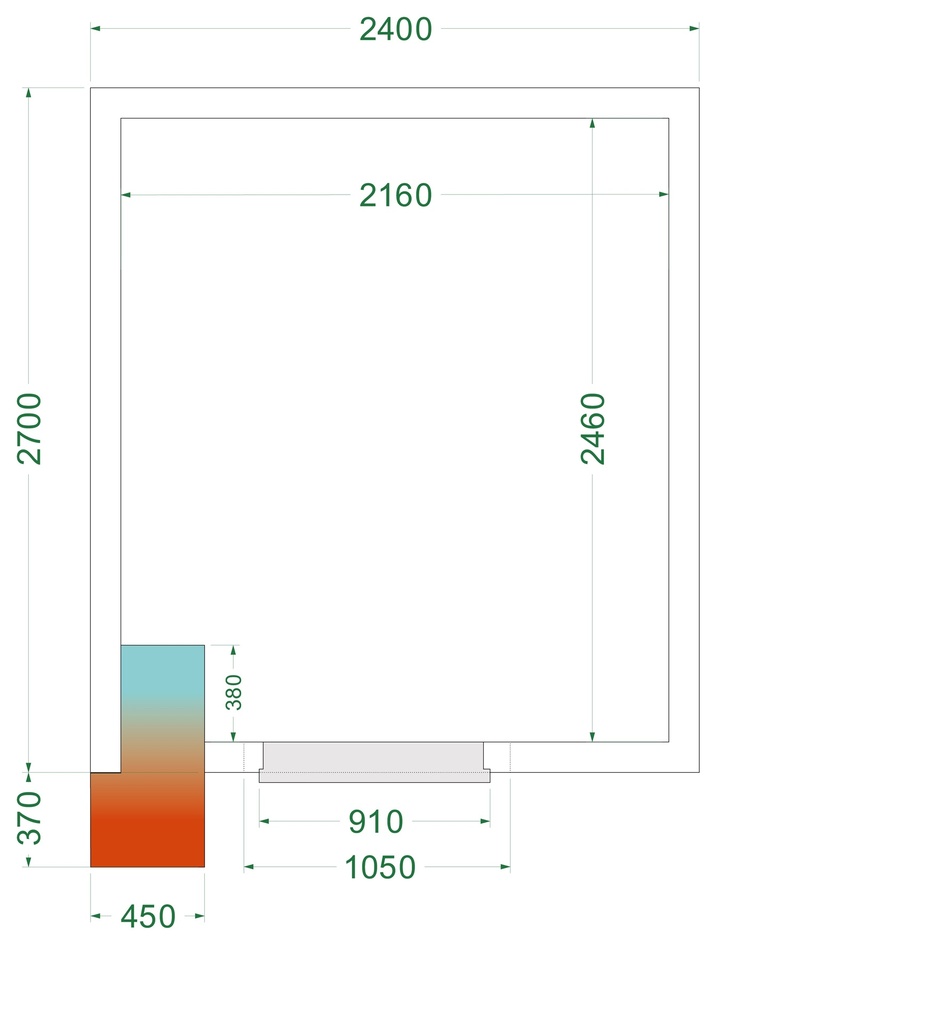 Chambre froide négative  (Complet avec monobloc) CRNF2427WD
