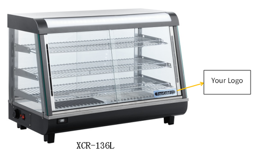 Vitrine à poser chaude 4 faces vitrées RCR-136 HOT